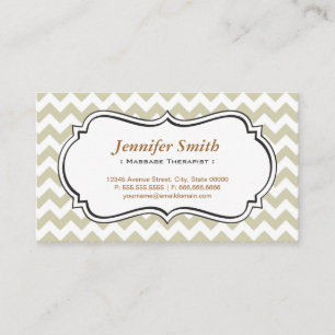 Massage Therapist - Chevron Simple Jasmine Business Card