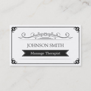 Massage Therapist - Classy Vintage Frame Business Card