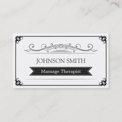 Massage Therapist _ Classy Vintage Frame Business Card