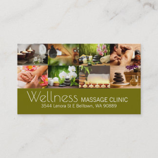 Massage Therapist, Clinic, Wellness Business Card