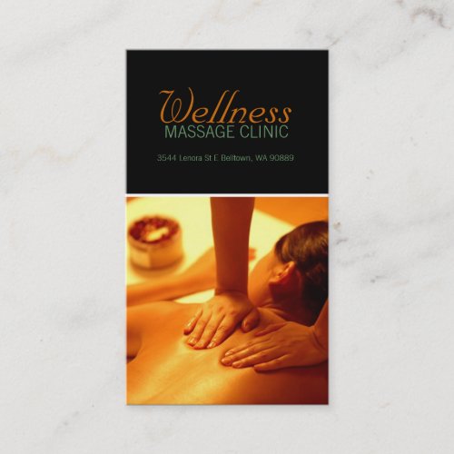 Massage Therapist, Clinic, Wellness Business Card