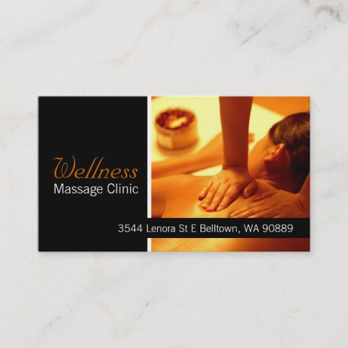 Massage Therapist, Clinic, Wellness Business Card