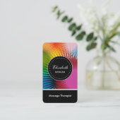 Massage Therapist- Colorful Abstract Pattern Business Card (Standing Front)