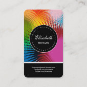 Massage Therapist- Colorful Abstract Pattern Business Card (Back)