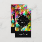 Massage Therapist- Colorful Mosaic Pattern Business Card (Front/Back)