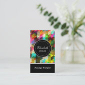 Massage Therapist- Colorful Mosaic Pattern Business Card (Standing Front)