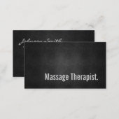 Massage Therapist Cool Black Metal Simplicity Business Card (Front/Back)