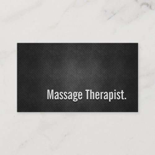 Massage Therapist Cool Black Metal Simplicity Business Card Templates