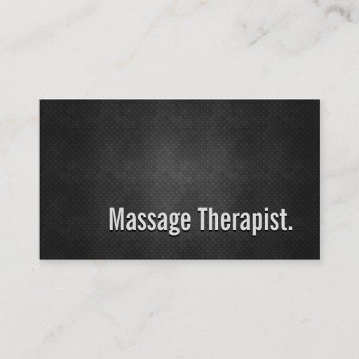 Customizable Massage Therapist Cool Black Metal Simplicity Business Card Templates