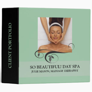 Massage Therapist Day Spa Client Portfolio (Mint) Binder