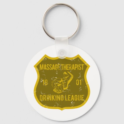 Massage Therapist Drinking League Keychain