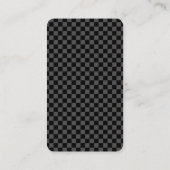 Massage Therapist - Elegant Black Checkered Business Card (Back)