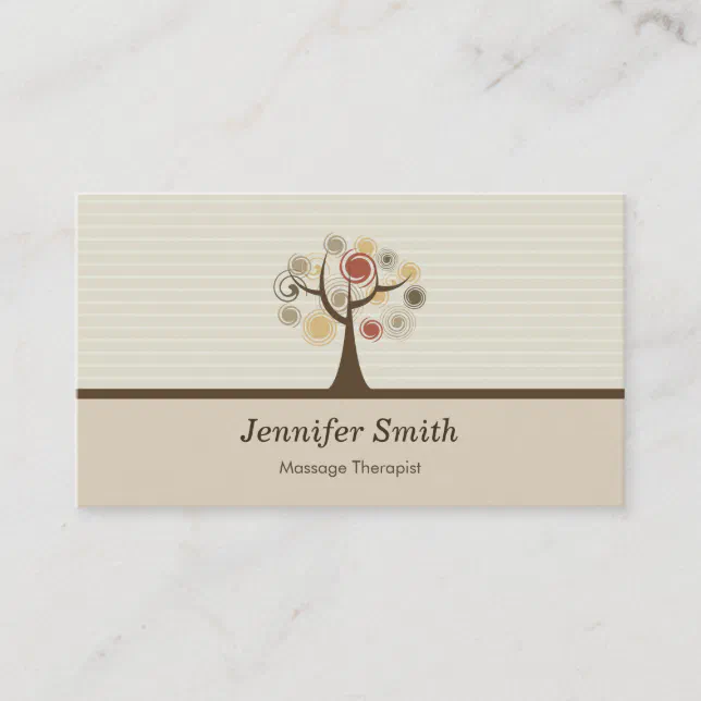 Massage Therapist - Elegant Natural Theme Business Card | Zazzle