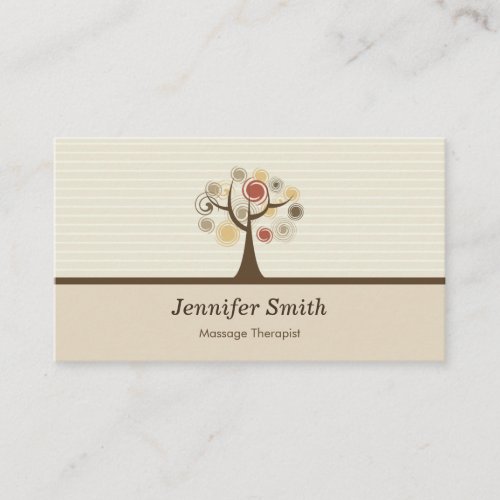 Massage Therapist - Elegant Natural Theme Business Cards
