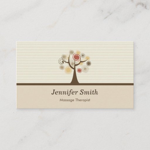 Customizable Massage Therapist - Elegant Natural Theme Business Cards