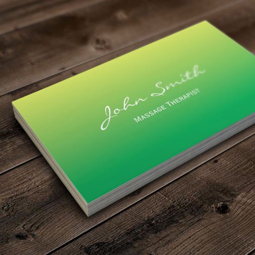 Customizable Soft Green Massage Therapist Business Card