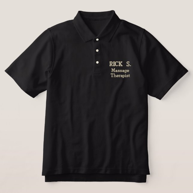 Massage Therapist Embroidered Polo Shirt (Design Front)