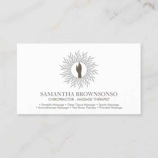 Massage Therapist Energy Healing Business Card