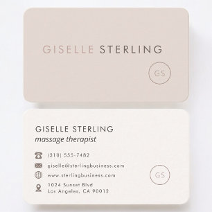 Massage Therapist Feminine Professional Business Card