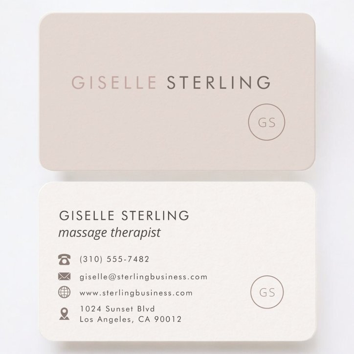 Massage Therapist Feminine Professional Business Card