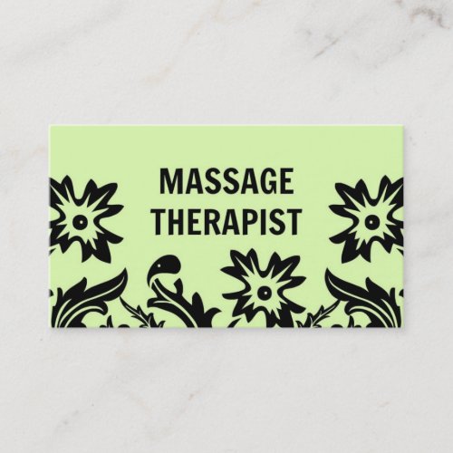 Massage Therapist Floral Business Card