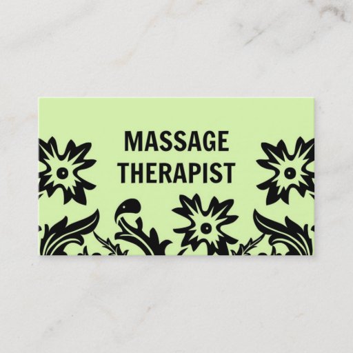 Customizable Massage Therapist Floral Business Card