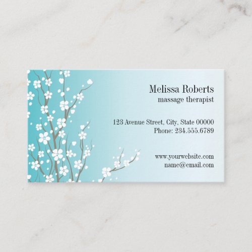 Massage Therapist Floral Business Card