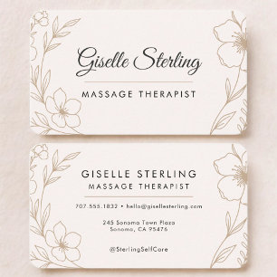 Massage Therapist Floral Business Card