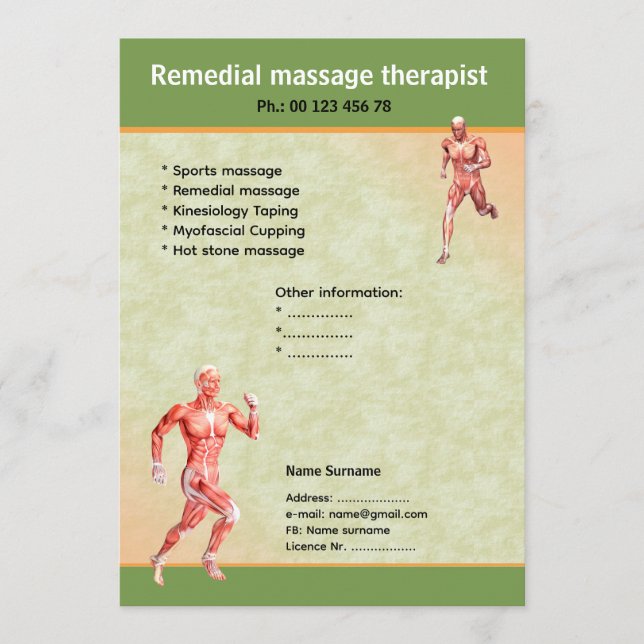 massage therapist  flyer template  (Front)