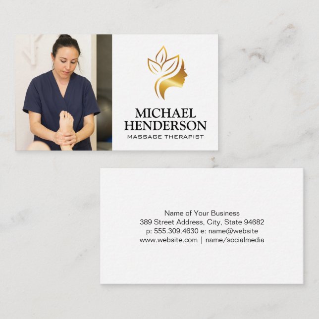 Massage Therapist | Foot Massage Therapy  Business Card (Front/Back)