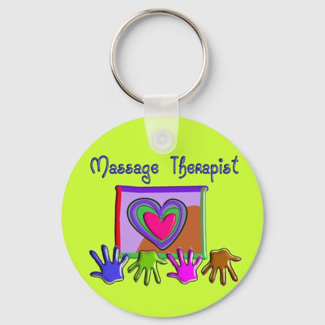 Massage Therapist Funky Artsy Design Gifts Keychain (Front)