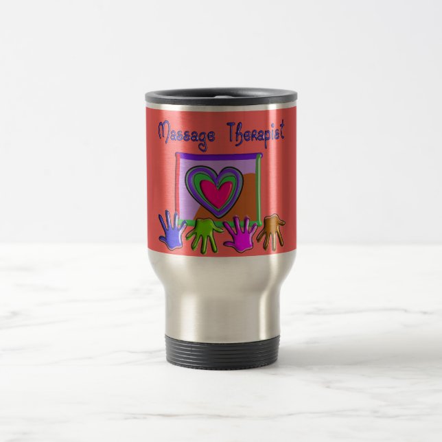 Massage Therapist Funky Artsy Design Gifts Travel Mug (Center)