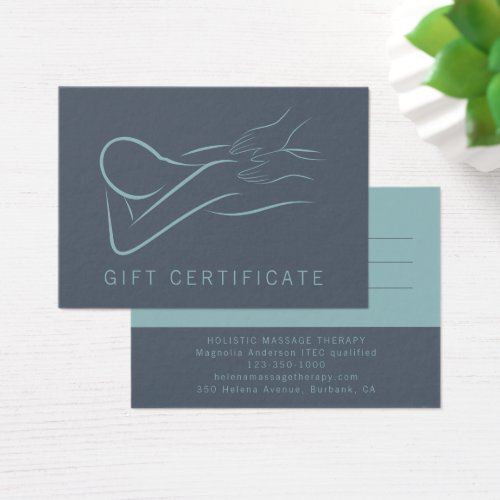 Massage Therapist Gift Certificate 