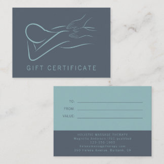 Massage Therapist Gift Certificate with Envelope Note Card