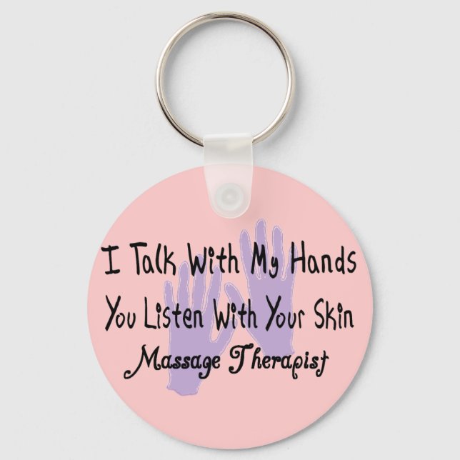 Massage therapist Gifts--Hands Design Keychain (Front)