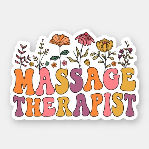 Massage Therapist Groovy Massage Therapy Masseuse Sticker