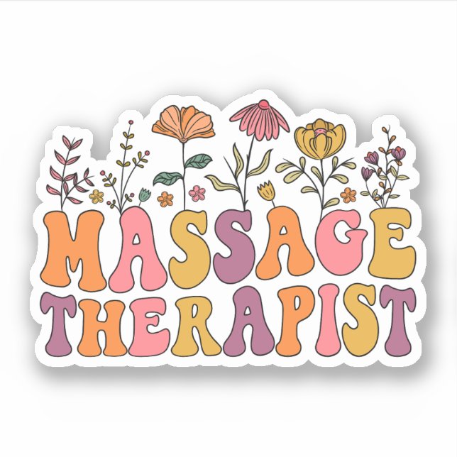 Massage Therapist Groovy Massage Therapy Masseuse Sticker (Front)