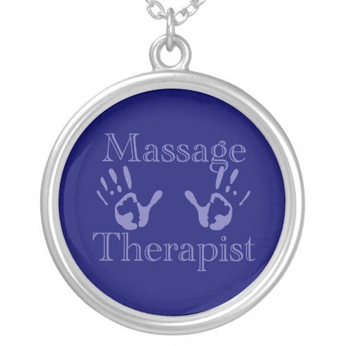 Massage Therapist Hand Prints Silver Plated Necklace