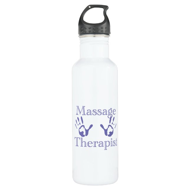 Massage Therapist Hand Prints Stainless Steel Water Bottle (Front)