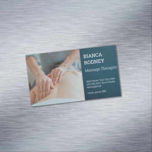 Massage Therapist  Health and Wellness Business Card Magnet