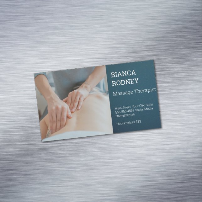 Massage Therapist | Health and Wellness Business Card Magnet (In Situ)