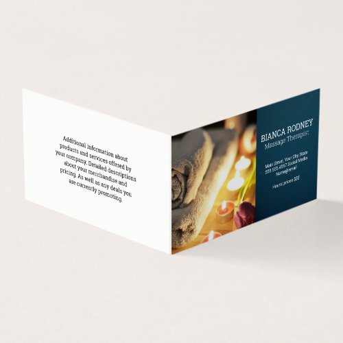 Massage Therapist  Health and Wellness  Spa Business Card