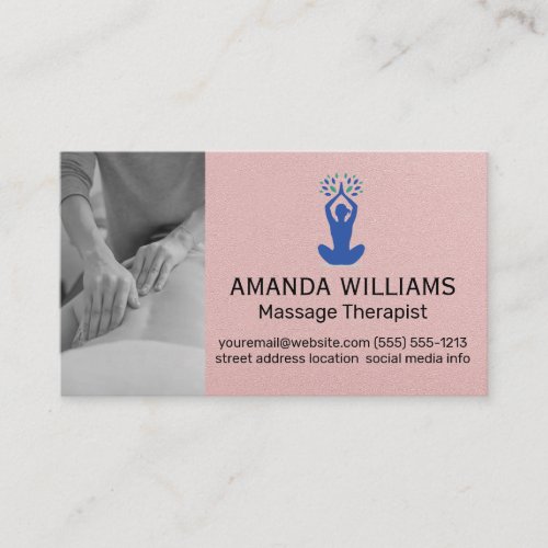 Massage Therapist  Health Fitness Yoga Logo Business Card
