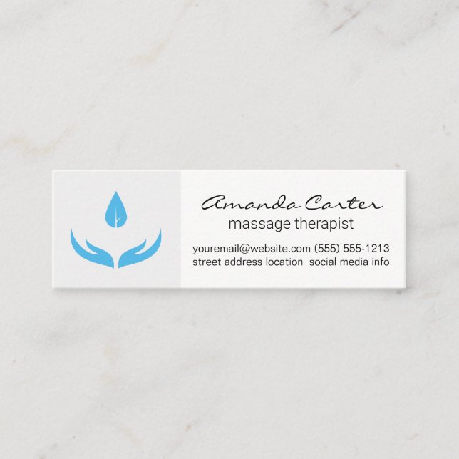Massage Therapist | Healthcare Mini Business Card (Front)