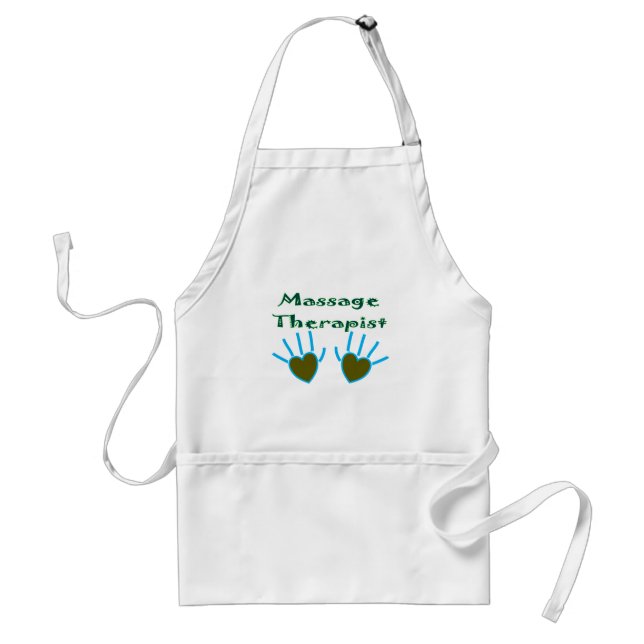 Massage Therapist Heart Hands Gifts Adult Apron (Front)