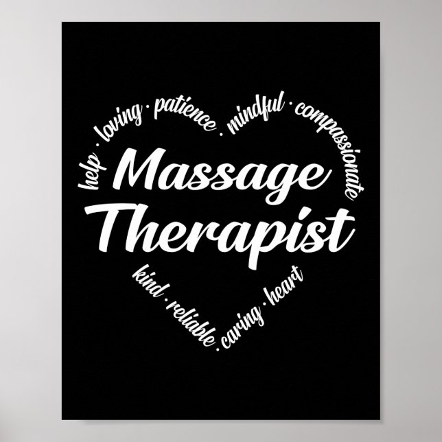 Massage Therapist Heart Word Cloud Poster (Front)