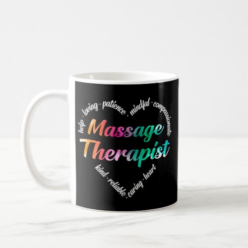 Massage Therapist Heart Word Cloud Watercolor Coffee Mug