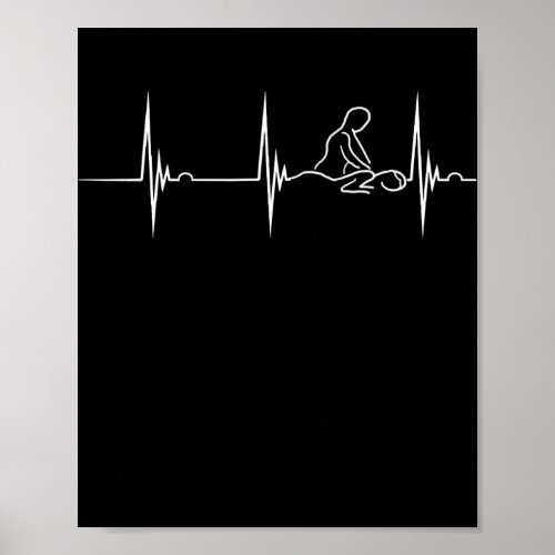Massage Therapist Heartbeat EKG Pulse Spa Masseur Poster