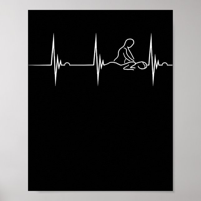 Massage Therapist Heartbeat EKG Pulse Spa Masseur Poster (Front)