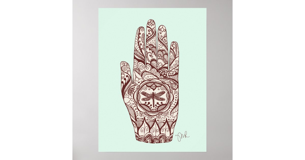 hamsa hand henna tattoo